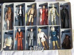 1977-1980 Vintage Star Wars 24 Action Figures Case Complete Original Weapons