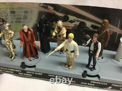 1978 Vintage Star Wars 12 Back Complete Figure Set Mail Display Stand Leia Luke