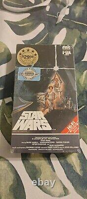 1984 Star Wars VHS Tape Sealed Vintage Red Label CBS FOX Watermarks IGS READY
