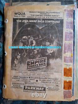 264 Vintage Star Wars Movie theater Newspaper Ad movie + 39 ticket stub Kenner
