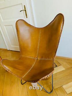 Handmade Buffalo Ten Leather Butterfly Chair Lounge Relax Arm Chair Home Décor
