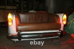 Handmade Vintage Car Sofa Leather Tufted Chesterfield Restoration Style Retro