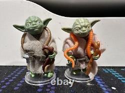 Lot Of 2 Vintage Star Wars Yoda Action Figures No Repro Collect Variants