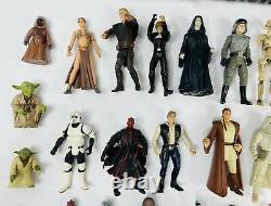 Lot Of 39 Vintage Star Wars Figures & Darth Vader Storage Case (Various Years)