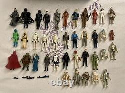 Lot of 38 Vintage Star Wars Figures & Darth Vader Case Kenner Very Good