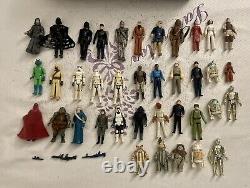Lot of 38 Vintage Star Wars Figures & Darth Vader Case Kenner Very Good
