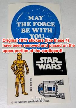 Original 1977 Kenner Star Wars Early Bird Kit Cardboard Background with 4 Stickers