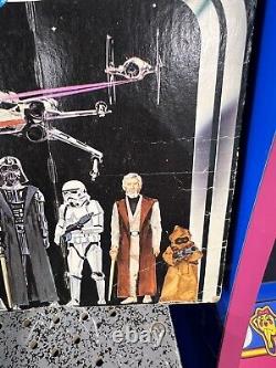 Original 1977 Kenner Star Wars Early Bird Kit Cardboard Background with 4 Stickers