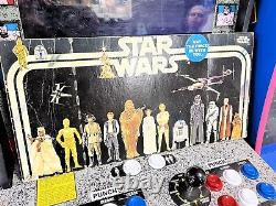 Original 1977 Kenner Star Wars Early Bird Kit Cardboard Background with 4 Stickers