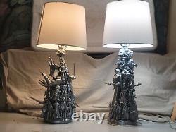 Pair of 2 Vintage Star Wars Themed Desk Lamps Star Wars Action Figures 25x6in