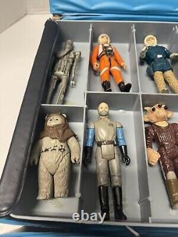 Star Wars 1970s Vintage Kenner LOT of 15 action figures and travel case- RARE