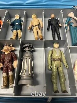 Star Wars 1970s Vintage Kenner LOT of 15 action figures and travel case- RARE