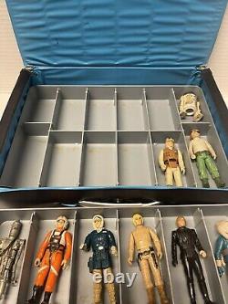 Star Wars 1970s Vintage Kenner LOT of 15 action figures and travel case- RARE