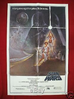 Star Wars 1977 Original Movie Poster 1sh Style A Vintage Skywalker Nm C9