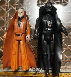 Star Wars 1977 Vintage Original Kenner Action Figures Darth Vader and Obi Wan