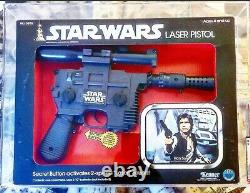 Star Wars Kenner vintage Han solo Laser Pistol AFA 80 1978 Blaster