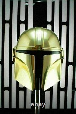 Star Wars Mandalorian Helmet Wearable Brass Vintage Bobba Fatt Helmet Costume