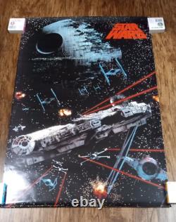 Star Wars Millennium Falcon Death Star 1991 Poster 24 X 36 Vintage Original