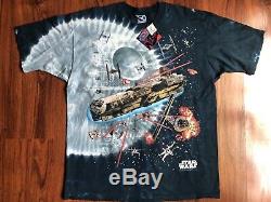 Star Wars T Shirt Sz XL Vintage Liquid Blue Tye Dye 1997 Lucas Films NWT