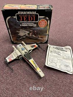 Star Wars Vintage Battle Damaged X-Wing Fighter / Box 1983 Kenner Return Of Jedi