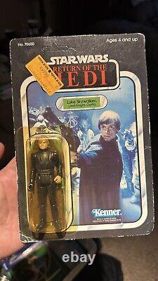 Star Wars Vintage Luke Jedi Knight GREEN SABER 65 Back- Kenner 1983