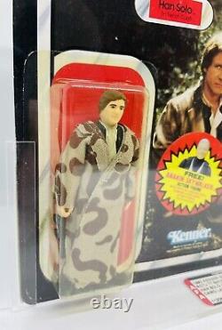 Star wars vintage rotj 1983 Han Solo trench coat camo lapel varient MOC AFA 85