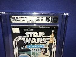 Star wars vintage unpunched 12-back Leia Organa AFA 80