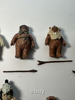 VINTAGE KENNER Star Wars Ewoks 80's Figures Lot Of 8 Complete Original Weapons