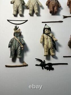 VINTAGE KENNER Star Wars Ewoks 80's Figures Lot Of 8 Complete Original Weapons