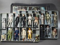 VINTAGE STAR WARS 24 ACTION FIGURES + WEAPONS + COLLECTOR'S CASE KENNER lot