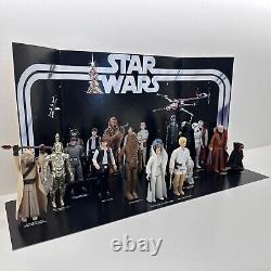 VINTAGE Star Wars Kenner 1978 Early Bird Figures with REPLICA Weapons + Display
