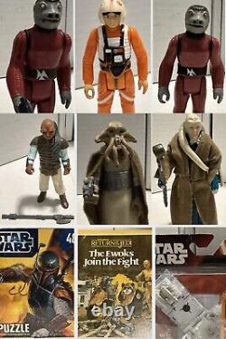 VTG 1977+ Star Wars Lot 39 Action Figures withVariations, Carrying Case and MORE