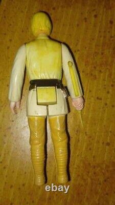 Vintage 1977 Kenner Star Wars Figure Luke Skywalker Farm Boy Working Lightsaber