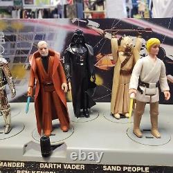 Vintage 1977 Star Wars First 12 Figure Set with Mail Away Display Stand Complete