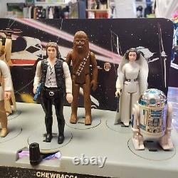 Vintage 1977 Star Wars First 12 Figure Set with Mail Away Display Stand Complete