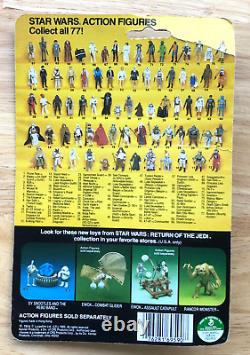 Vintage 1983 Kenner Star Wars Squid Head Return Of The Jedi Action Figure Card