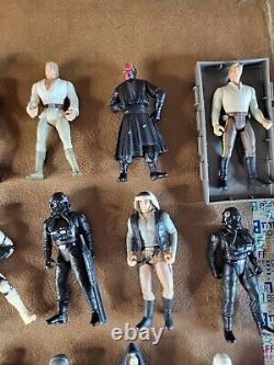 Vintage 1990s Star Wars 3.75 Figures Lot of 73Figures & Weapons Kenner Hasbro