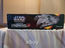 Vintage 1995 Star Wars ELECTRONIC MILLENNIUM FALCON Power Of The Force MIB