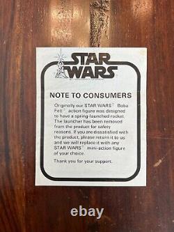 Vintage KENNER Star Wars BOBA FETT Mail Away NOTE TO CONSUMERS Insert 1979