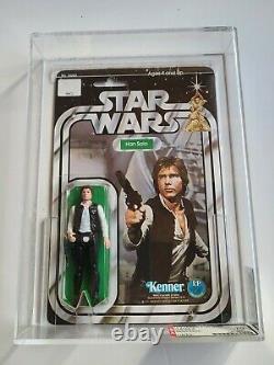 Vintage Kenner Star Wars 1978 12 Back-A Han Solo with Small Head MOC AFA 70