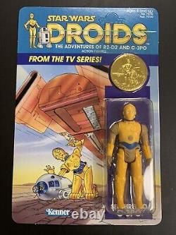 Vintage Kenner Star Wars 1985 Droids Cartoon C-3PO MOC Unpunched Clear Bubble