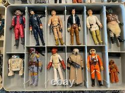 Vintage Kenner Star Wars Cases & 45 Figures Lot & Accessories