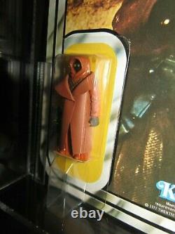 Vintage Kenner Star Wars Jawa(VINYL CAPE)figure, AFA70EX+UNpeg, NO SPOTS, moc, GRAIL