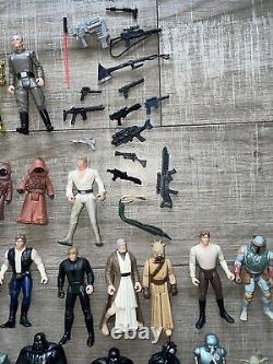 Vintage Kenner Star Wars Lot of 24 Mini-Action Figures + 16 Weapons & C-3PO Case