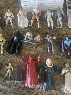 Vintage Lot Of Star Wars Darth Vader &C-3PO Collectors Case With Figures