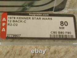 Vintage Star Wars 1978 KENNER AFA 80 R2-D2 ANH 12 Back-C Card MOC CLEAR BUBBLE
