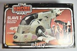 Vintage Star Wars 1981 Empire Strikes Back Slave 1 Box and Ship Boba Fett
