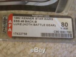 Vintage Star Wars 1982 Kenner AFA 80 LUKE SKYWALKER HOTH GEAR ESB 48 back MOC