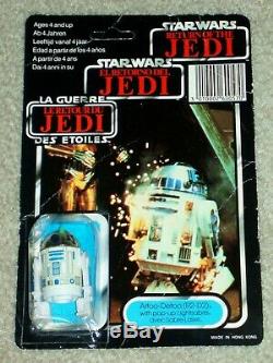 Vintage Star Wars 1985 R2-D2 POP-UP SABER TRI-LOGO Card Back MOC CLR BUB AFA IT