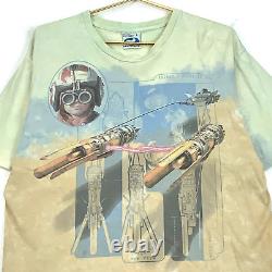 Vintage Star Wars Anakin's Podracer Liquid Blue T-Shirt Size Large Tie-Dye